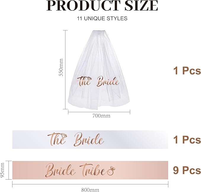 Bachelorette Sashes and Bridal Veil Set Bride Tribe Sash Bachelorette Party Favors
