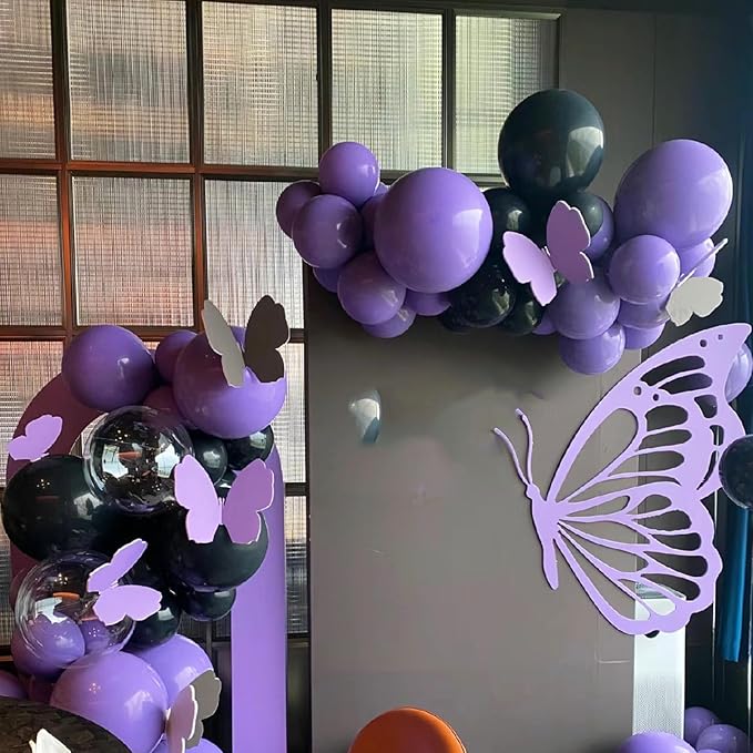 Dark Purple Balloons Different Sizes, 18 12 10 5 Inch Double Stuffed Royal Purple Balloons, Dark Purple Balloon Arch for Boho Party, Baby Shower, Birthday, Weddings (RoyalPurple）