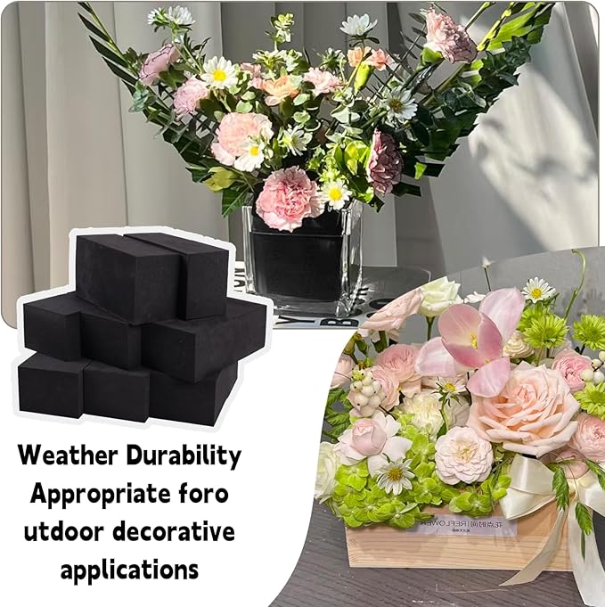4 Piece Reusable Floral Foam Blocks, 6 x 3 x 2.5 Inch, Water Resistant, for Artificial Flower Arrangements, Outdoor Planters, Wedding Decor (4, 6 * 3 * 2.5)