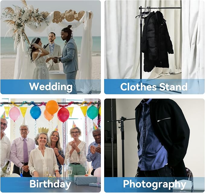8×8‘ Backdrop Stand Banner Stand Kit with Carry Bag Heavy-Duty Photography Step & Repeat Stand Height and Width Adjustable for Photo Booth Events Weddings Studio Displays