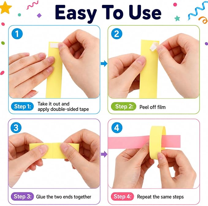 345pcs Pastel Birthday Decoration Fancy Paper Chains Crepe Paper Streamers Pennant Banner Flags Gold Star Garlands Hanging Swirls Pastel Balloons for Wedding Graduation Birthday Baby Shower Decors