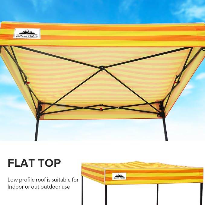 EAGLE PEAK 5x5 Pop Up Changing Tent, Flat Top Changing Room, Yellow/Orange | Portable, Privacy Tent, Pool Cabana, Dressing Room, Shower & Toilet Use, Opaque Fabric, Instant Setup, Photoshoots, Camping