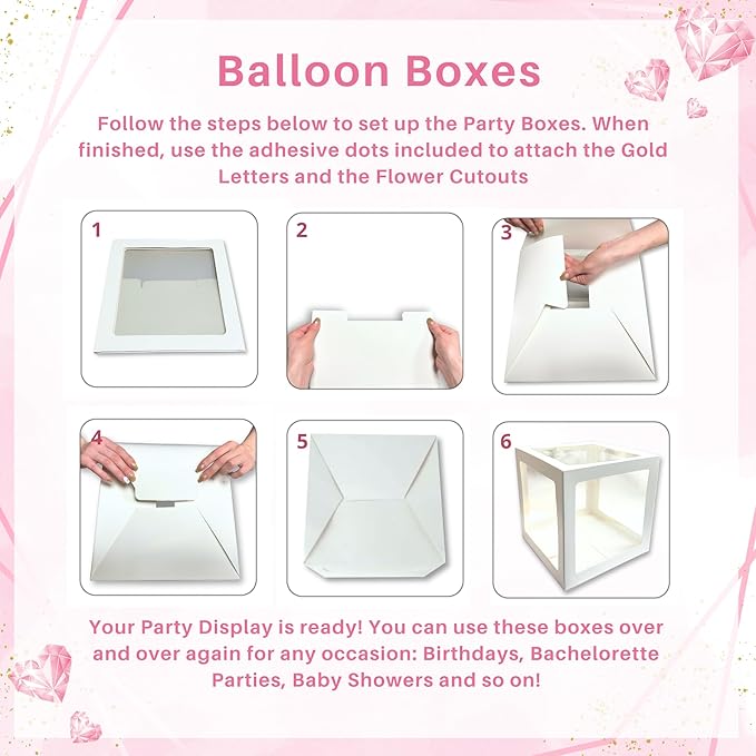 188 pc Pink Bridal Shower Decorations - Includes Balloon Arch & Boxes with A-Z Letters & More - Bachelorette Party Decorations and Wedding Shower