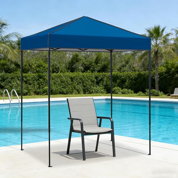 6x4 Pop Up Canopy Tent, Instant Portable Beach Canopy, Outdoor Tent with Carry Bag for Camping, Sports, Tailgating, Events, Drak Blue