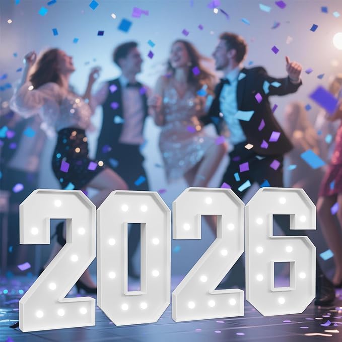 3FT Marquee Numbers 20 with Lights, Graduation Decorations 2026, Large Light Up Numbers Sign for 20th Birthday Party Decorations, Anniversary Celebration Backdrop Decor for Women and Men