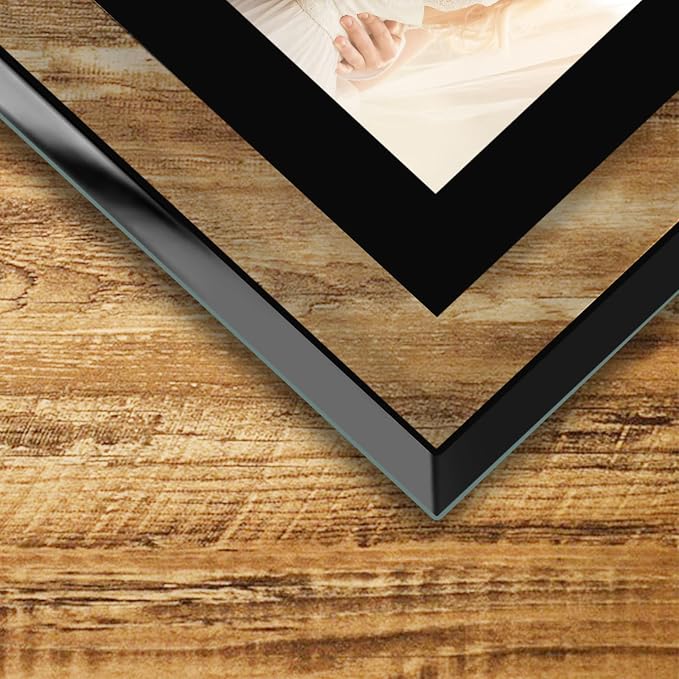 HIKWADERY 4x6 Picture Frames Black - Set of 2, HD Real Glass 4 by 6 Photo Frame for Tabletop Display, Wedding Birthday Mothers Day Gifts (4 x 6, Black)
