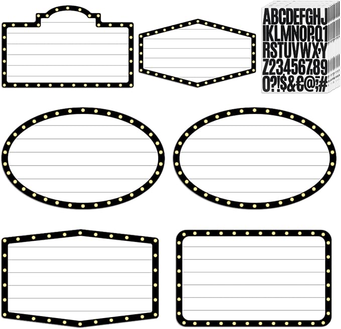 Feifeiya 6 Pack Wedding Bottle Service Sign with Letters Sticker Entrance Props Bridal Party Nightclub Bottle Service Sign with Letters for Nightclub Clubs Weddings Parties(Fashion,Black)