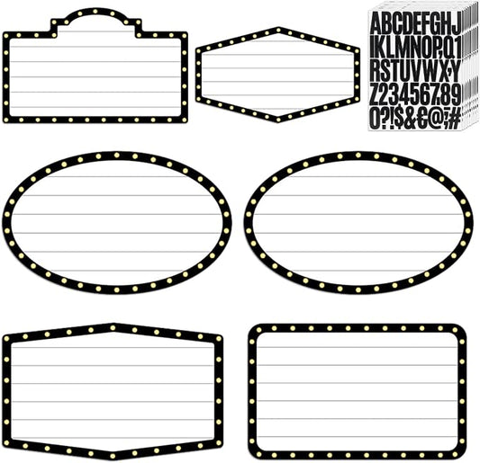 Feifeiya 6 Pack Wedding Bottle Service Sign with Letters Sticker Entrance Props Bridal Party Nightclub Bottle Service Sign with Letters for Nightclub Clubs Weddings Parties(Fashion,Black)
