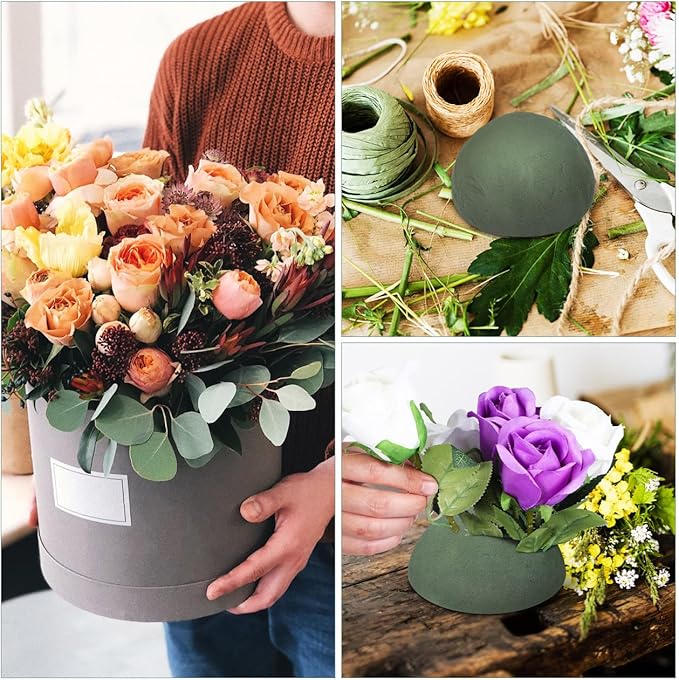 DOITOOL 2 Pcs Round Floral Foam Balls, 4.7'' Dry & Wet Flower Foam Spheres for Floral Arrangements Bouquets DIY Crafts Wedding Birthday Party Florist Decoration