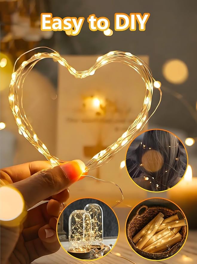 50 LED Fairy Lights Battery Operated with Remote, 16FT Waterproof Twinkle Lights with Timer & 8 Modes, Fairy String Lights Outdoor Indoor for Bedroom Classroom DIY Christmas Decor (Warm White)
