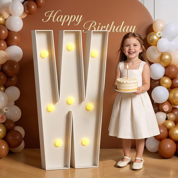 Marquee Letters 3 Feet Tall 3FT Large Light Up Letters W for Wedding Will You Marry Me Sign Happy Birthday Engagement Party Decorations Big Letterboard W