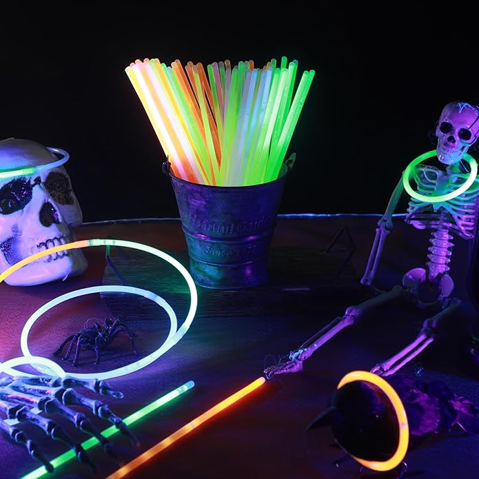 240 Glow Sticks Bulk Party Favor Pack - Halloween Glow in the Dark 8" Necklaces and Bracelets With Connector - Neon for Adult Christmas Birthday Party