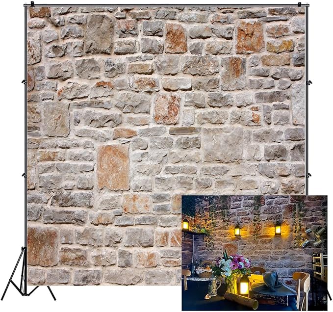 AOFOTO 8x8ft Backdrops Photography Background Old Stone Wall Hardwood Floors Toddler Newborn Boy Lovers Kid Adult Girl Portrait Seamless Scene Photo Shoot Studio Props Video
