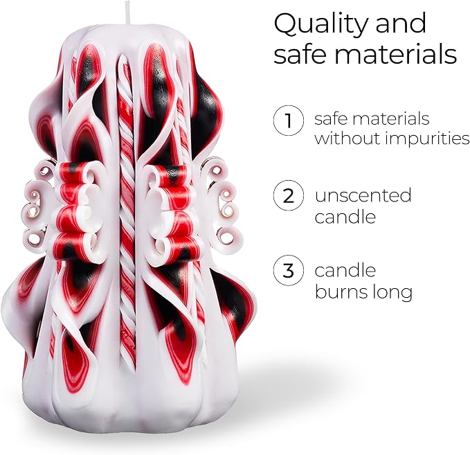 Carved Candles - Handmade Decorative Large Candle – Tall Long Burning Cute Spiral Candle for Women – for Home Decor, Cozy Cottage Core Gift - Christmas Gift for Mom - Eastern Tale