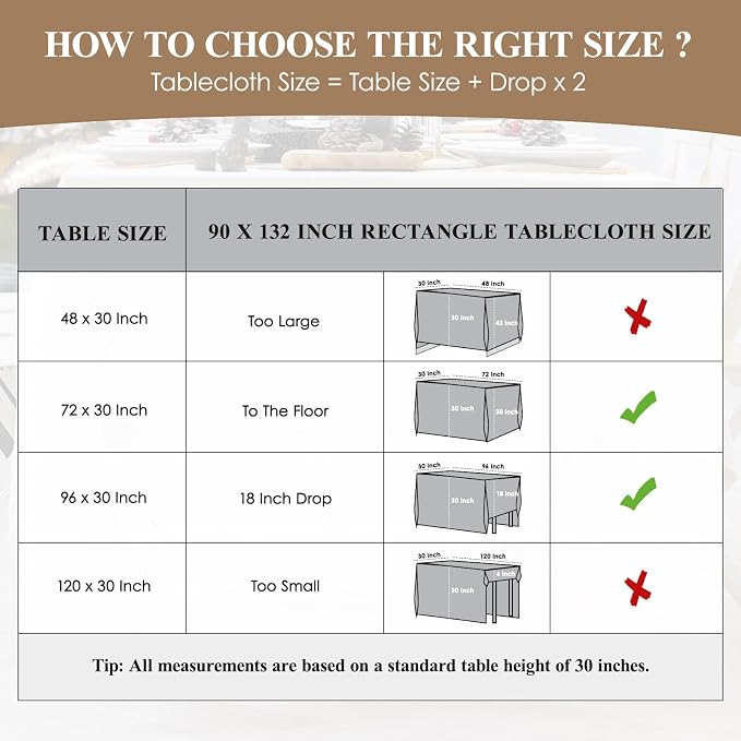 Rectangle Tablecloths 90x132 Inch 2 Pack Dark Green Tablecloth for 6ft Washable Decorative Linen Polyester Table Cloths for 8ft Dining Table Banquets Buffet Parties and Wedding