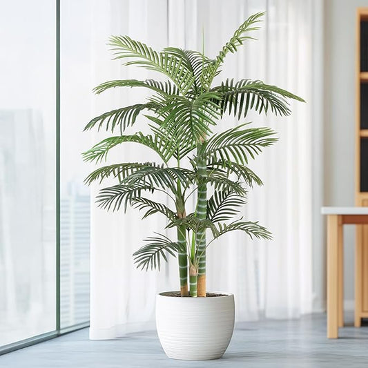 Artificial Palm Tree, Tall Tropical Palm Tree Faux Palm Plant for Indoor Outdoor Office House Living Room Home Decor