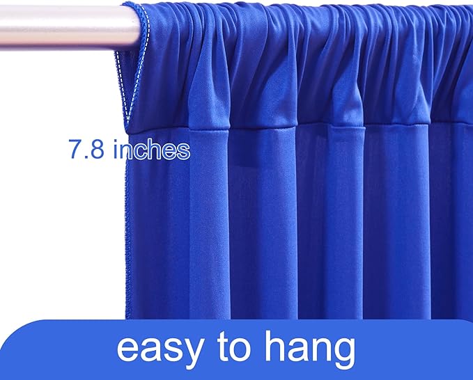 20ft x 10ft Royal Blue Backdrop Curtain for Parties Blue Wrinkle Free Backdrop Drapes Panels for Baby Shower Birthday Party Wedding Photo Photography Polyester Fabric Background Decoration