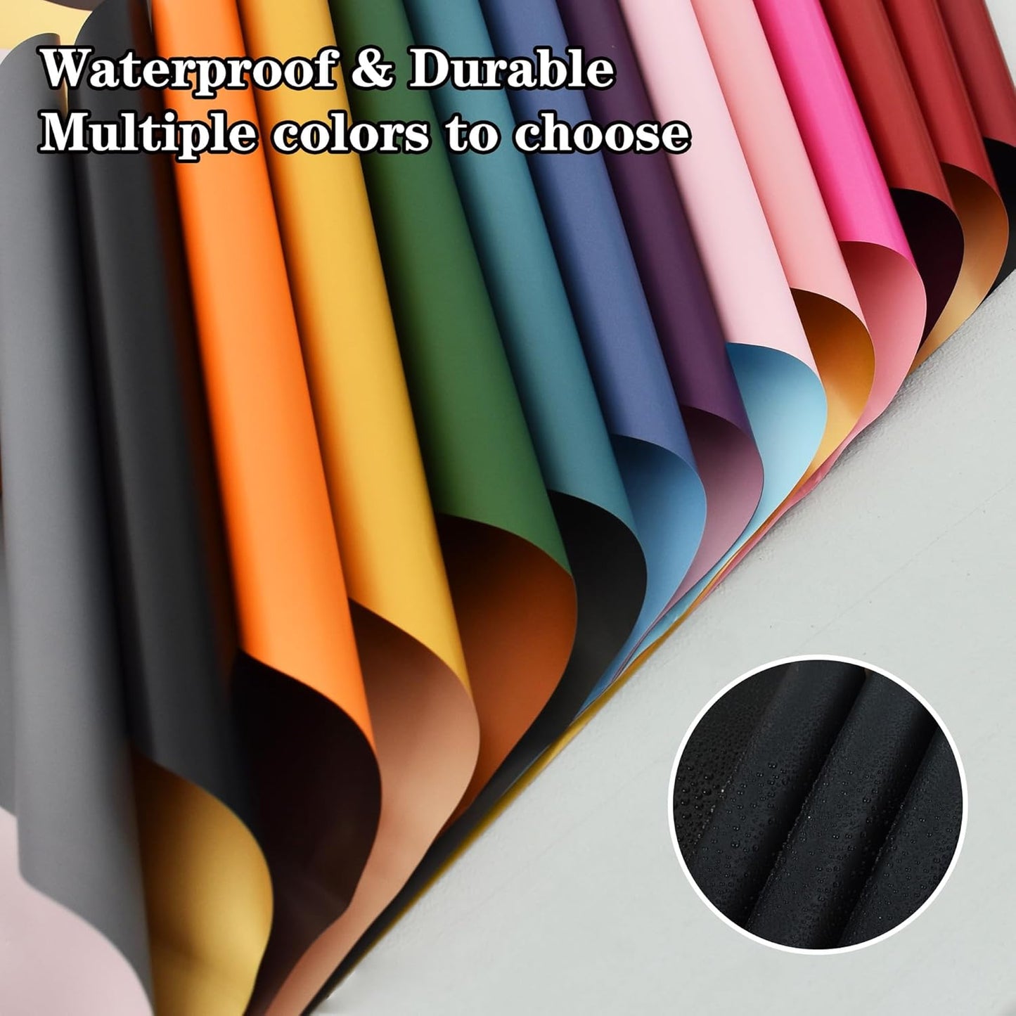 BEISHIDA 20Pcs Pink and Purple Double Sided Floral Wrapping Paper Matte Waterproof Flower Bouquet Wrapping Paper for Floral Wrap Florist Packing Supplies Birthday Valentine's Christmas Gift Wrapping