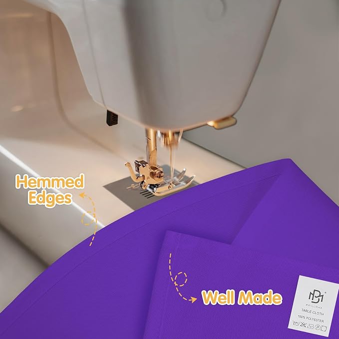 BRILLMAX 4 Pack Purple Tablecloths 90 x 156 Inch for 8ft Rectangle Tables - 150 GSM Polyester Fabric, Floor Length Drop, Water, Stain & Wrinkle Resistant Cloth Cover for Wedding Reception Banquet