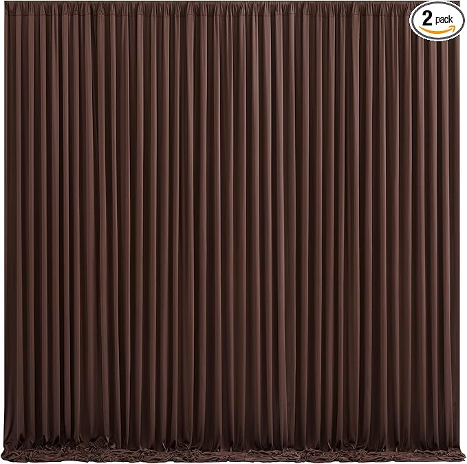 10ft x 10ft Brown Backdrop Curtain for Parties Wedding Brown Wrinkle Free Backdrop Drapes Panels for Baby Shower Gender Reveal Birthday Photo Photography Polyester Fabric Background Decoration