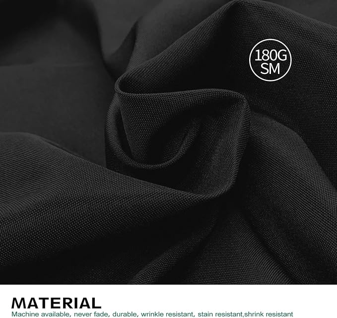 Surmente Black Tablecloth 90 x 156-inch Rectangular Polyester Table Cloth for Weddings, Banquets, or Restaurants