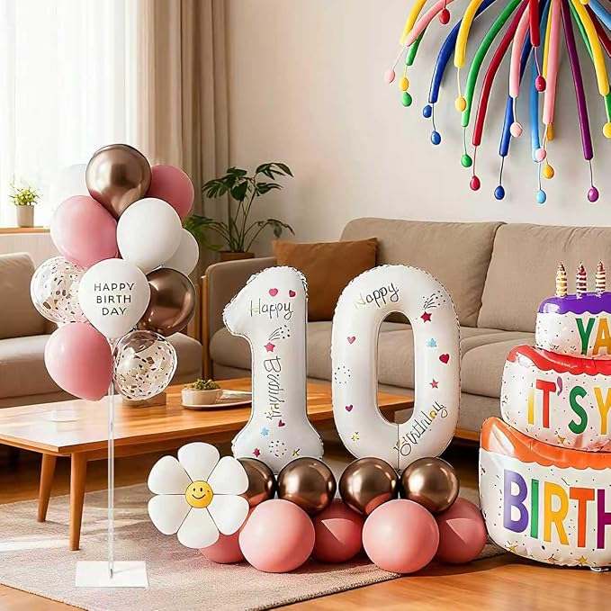 6 Pack Clear Acrylic Balloon Stand Kit, 23.6 Inch Reusable Balloon Sticks Holder With Base Perfect for Tabletop Centerpiece Party Event Decorations (23.6" 6 Pack)