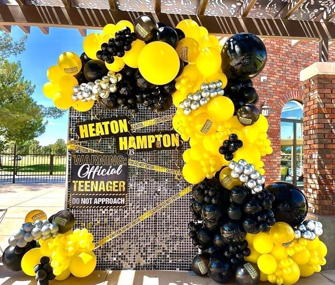 Black Balloon Arch Garland Kit Double Stuffed Matte Black Balloons Different Sizes Latex Premium 18 12 10 5 Inch Balloons for Birthday Graduation Wedding Anniversary Baby Shower Retirement Party Decor