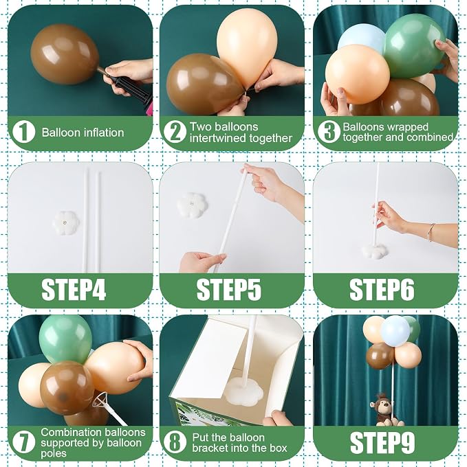 Lenwen 6 Sets Baby Letter Boxes Decorations Table Centerpieces for Baby Shower Gender Reveal,Bear Stuffed Animals Balloon with Stand Plush Toy Boxes for Birthday Party Wedding(Animals,Forest)