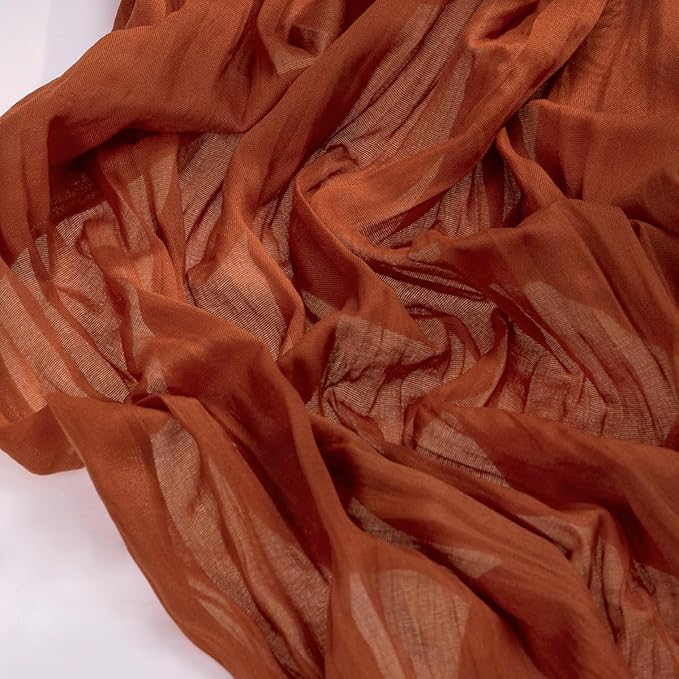 Socomi Terracotta Summer Fall Cheesecloth Table Runner Boho Rustic Farmhouse Gauze 120 inch 10FT Cheese Cloth Sheer Runner for Wedding Party Baby Shower Birthday Home Decor Holiday Decorations