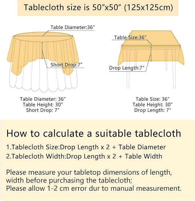 B-COOL 50x50 Inches Light Gold Sequin Tablecloth Glitter Sequins Tablecloth Table Cover for Festival Dinners Bachelorette Party Decor