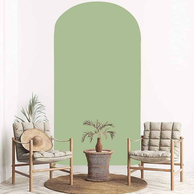Arch Backdrop Cover Fabric Sage Green 4x7.2 FT Spandex Half Arch Covers Panels Round Top Chiara Arch Backdrop Stands Cover for Circle Arch Wall Cover for Wedding Prom Graduation Banquet Decoration
