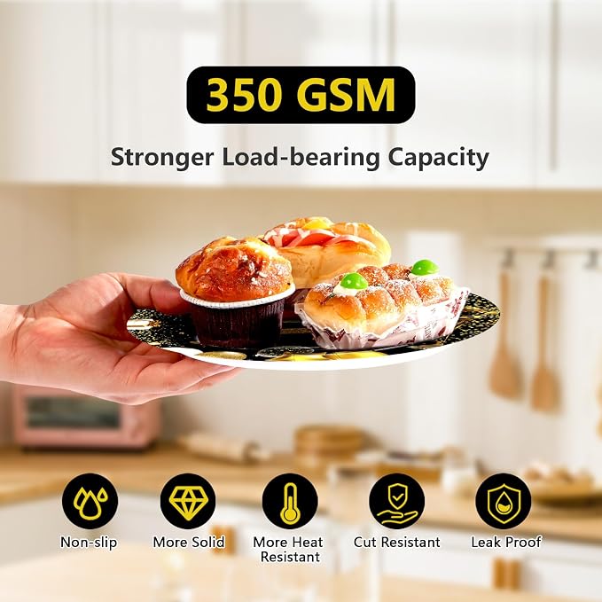 96Pcs 40th Wedding Anniversary Party Supplies Happy 40 Years Anniversary Plates and Napkins Black Gold Wedding Tableware Set for Cheers to 40 Years Party Supplies Serves 24