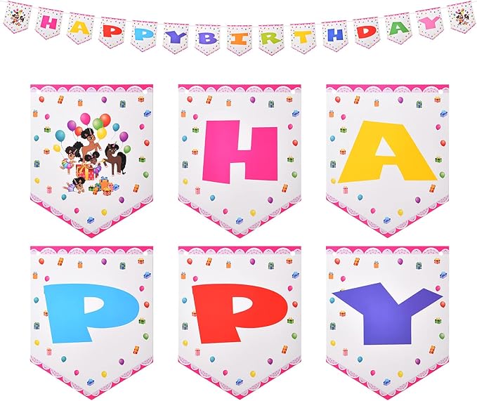 It's a Party Afro Puff Unicorn Birthday Party Box for 15 guests (150 pieces) - White Plates