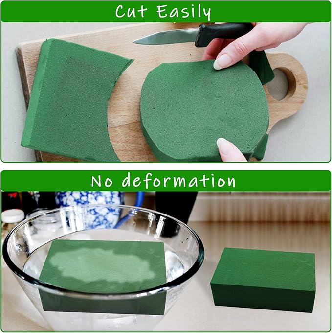 Prashent 35Pcs Floral Foam Blocks,Green Wet Dry Flower Foam Plant Foam for Fresh & Artificial Flower Arrangements DIY Craft 5.5”L x 3.1”W x 1.7”H