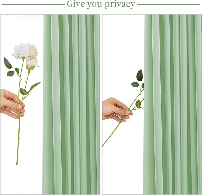50ft x 10ft Wrinkle Free Sage Green Wedding Backdrop Curtains for Party Bridal Shower Reception Decorations Sage Green Fabric Curtain Backdrops Drapes for Photography Baby Shower Birthday Background