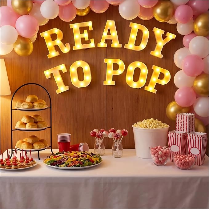 10 Pcs Ready to Pop Baby Shower Decorations Lights up Sign Red Coquette Soda Theme LED Lights Sign for Baby Shower Gender Reveal Birthday Party Decor