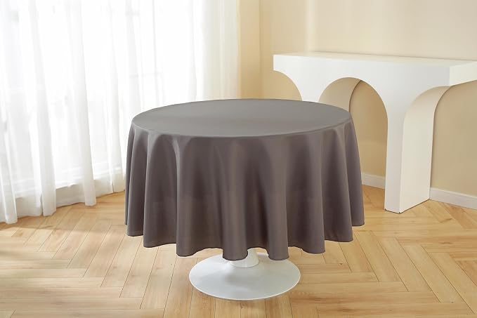 5 Pack Round Tablecloth 70 Inch Charcoal Tablecloth, Polyester Fabric Washable Table Cloth for Home, Party, Wedding or Restaurant Use.