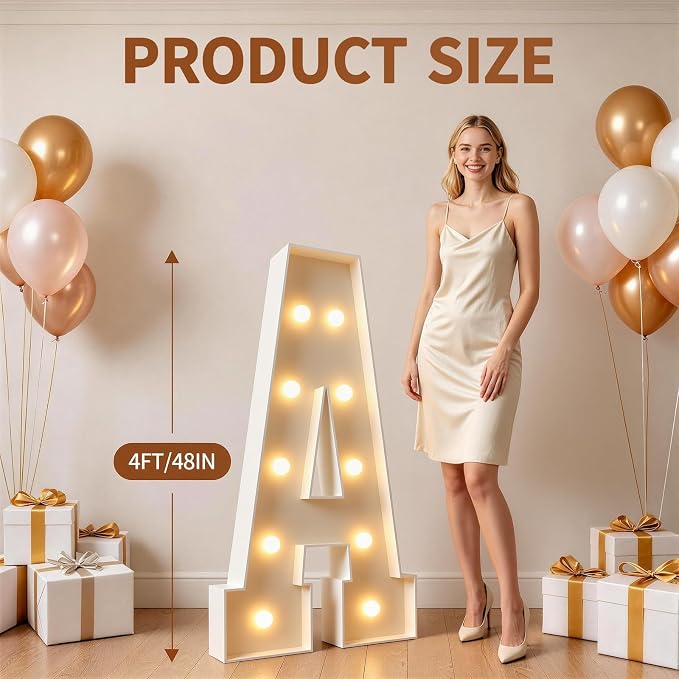 imprsv 4FT Marquee Light Up Letters for Birthday Party Decorations Large Marquee Letters for Wedding Event Bridal Shower Engagement Anniversarty Party Decor,Letter Z
