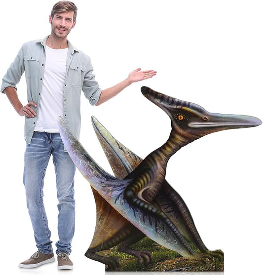 Colingmill 4 ft Life Size Quetzalcoatlus Dinosaur Cardboard Standup Cutout Jurassic Birthday Party Decoration Photo Prop PVC Cutout Dinosaur Theme Party Photo Prop for Animal Jurassic Theme Supply