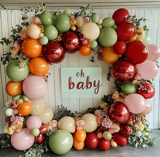 Sage Green Orange Red Balloons Double Stuffed Fall Balloon Burnt Orange Pink Balloons Burgundy Sand White Balloon for Birthday Baby Shower Wedding Bridal Shower Party Decorations