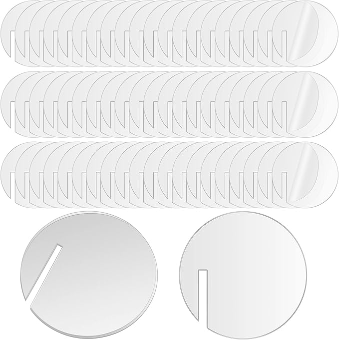 60 Pcs Acrylic Drink Tags Party Drink Tag Circles Hearts Acrylic Markers Wine Glass Disc Blank DIY Label for Rim of Glass Champagne, Clear(Round)