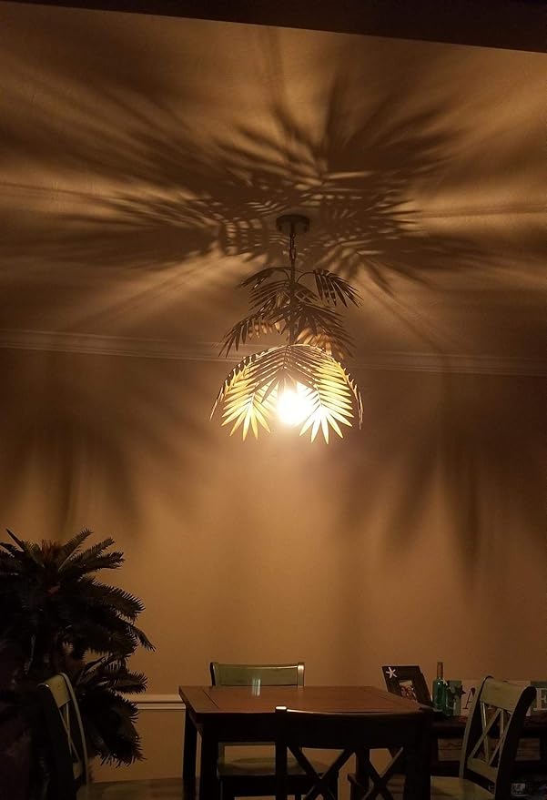 Newrays Vintage Adjustable Tropical Coconut Leaves Chandelier Unique Rustic Tree Lamps Living Room Dining Rooms Bedrooms Kitchen Hanging Lighting Fixtures