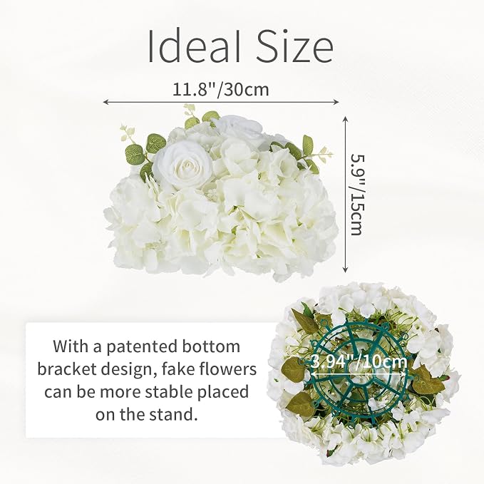 White Flowers Balls for Centerpieces: 6 PCS 11.8" Diam Flower Centerpieces for Tables in Wedding Reception Decorations Arrangement for Party Celebration Planners