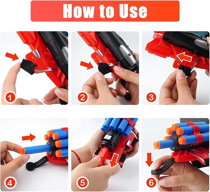 2 Packs Spider Web Shooters for Kids Plastic Launcher Glove with Wrist Set Web Shooter for Birthday Party Christmas Halloween Decorations Party Favors