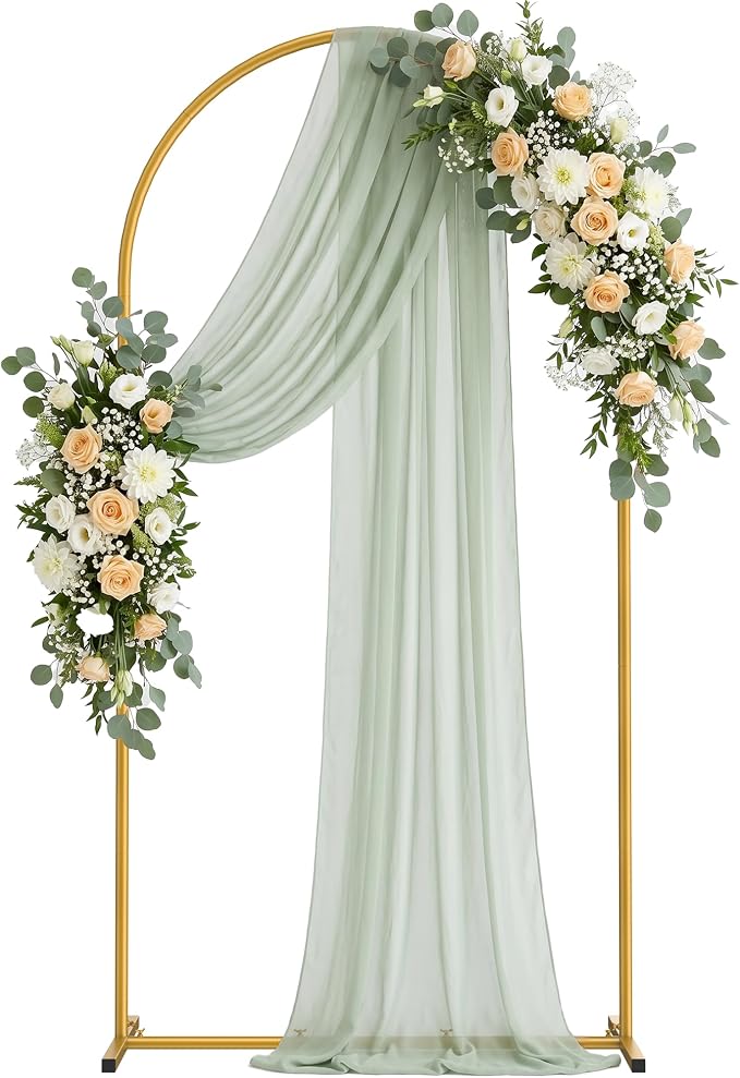 6.6FT Arch Backdrop Stand, Metal Gold Wedding Arch Frame, Balloon Arch Stand for Wedding, Birthday, Ceremony, Baby Shower, Party Decor