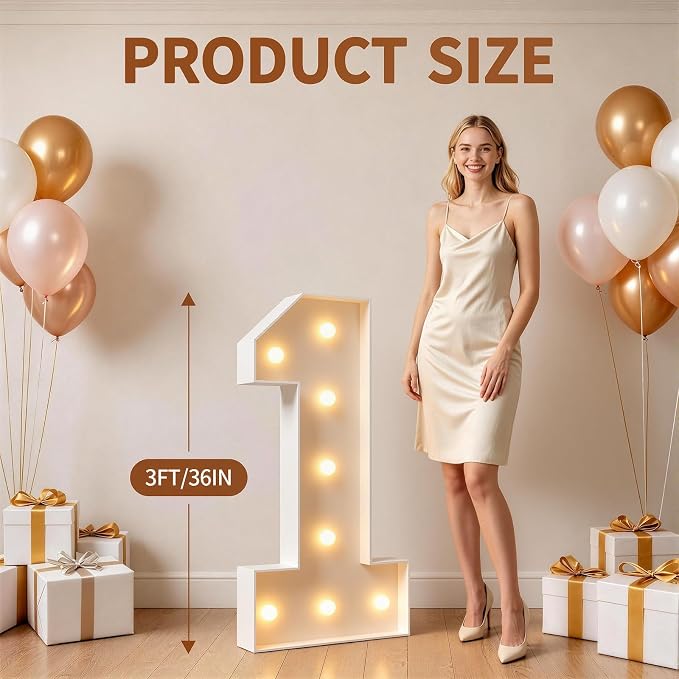 imprsv 3FT Marquee Numbers, Light Up Numbers for 7th 70th Birthday Decorations Anniversary Party Decor, Number 7 Light Up Number, Pre-Cut Foam Board Kit