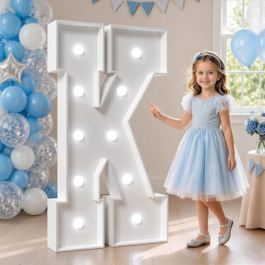 4FT Marquee Letters, Cool Light Up Letters K for Birthday Anniversary Wedding Party Decorations, Big Signs for Decor (DIY Kit)