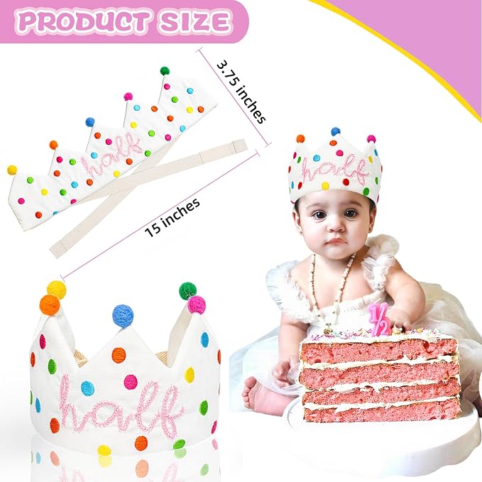 Personalized Hand Embroidered Birthday Hats Unique Happy Birthday Crowns Cute Party Hat for Boy Girl Fit All Ages