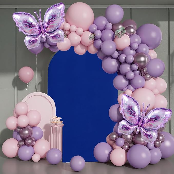HAINARverS Wedding Arch Cover 7.2FT Spandex Fitted Stretchy Arch Stand Covers,2 Sided Round Top Chiara Backdrop Cover for Birthday Party Ceremony Banquet Baby Shower Arch Decoration(Royal Blue)