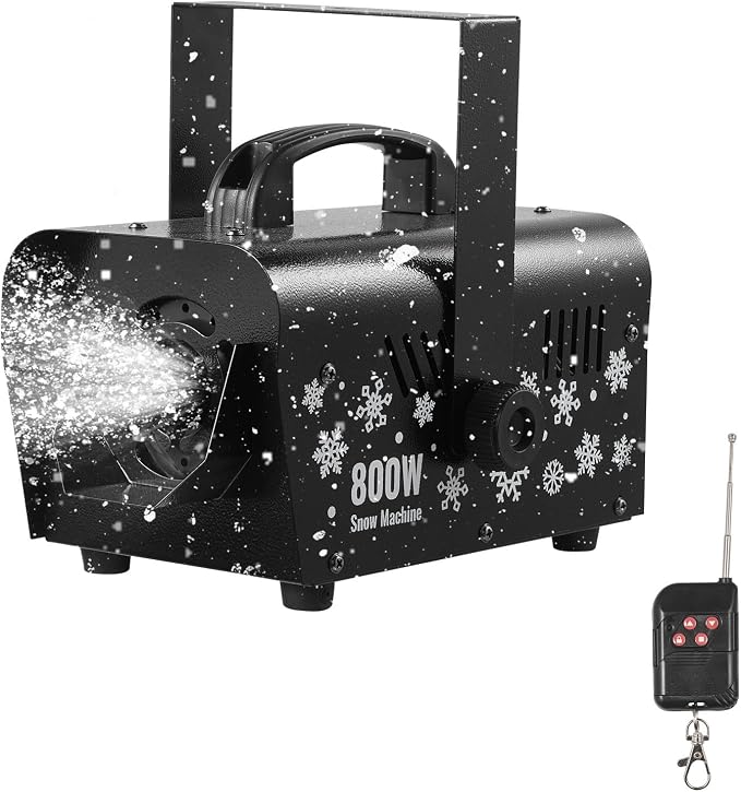 VEVOR Snow Machine, 800W Handheld/Hanging Snow Maker, Portable Wireless Remote Snowmaking machine with 1L Tank & Handle, Outdoor & Indoor Snowflake Maker for Christmas Party Stage Effect